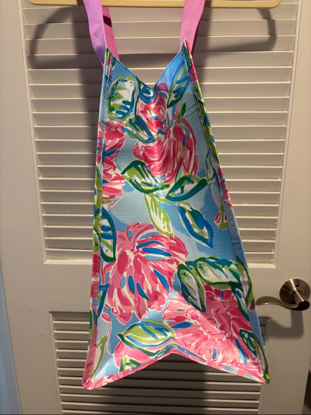 Lilly Pulitzer Pink Floral Reusable Market Tote - Picture 5 of 7